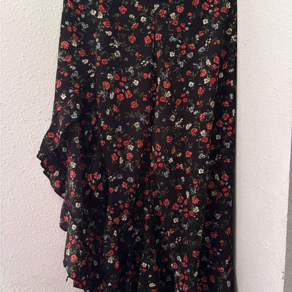 Floral Black Skirt